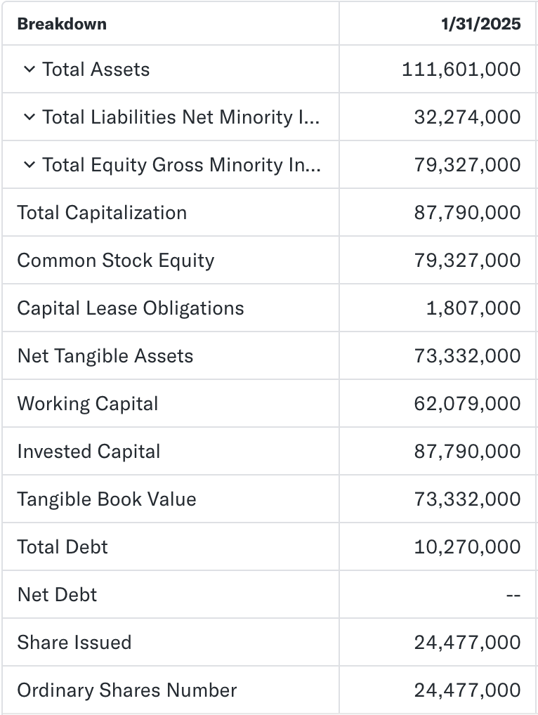 NVIDIA balance sheet