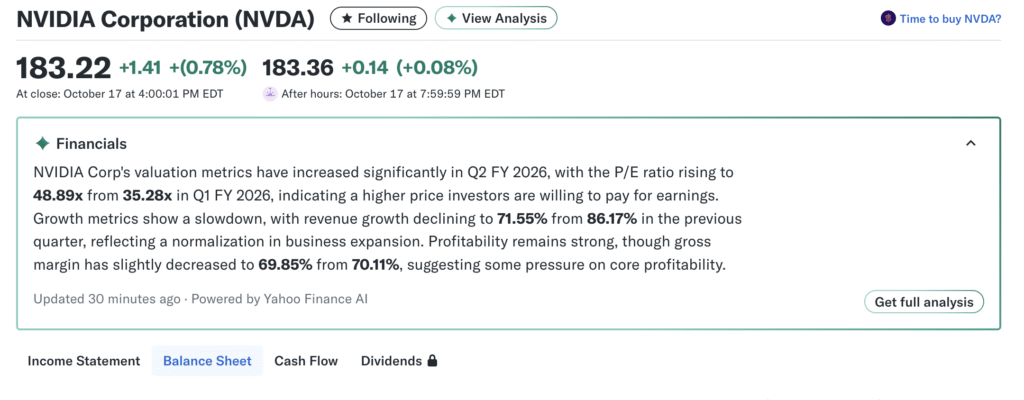 how to find balance sheet on yahoo finance